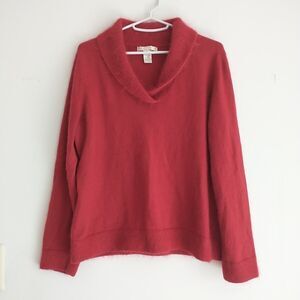 Sarah Spencer Sweater Women PXL/PM* Red Angora Rabbit Wool Blend Shawl Collar